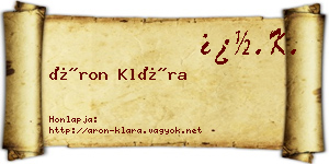 Áron Klára névjegykártya