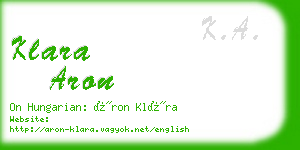 klara aron business card